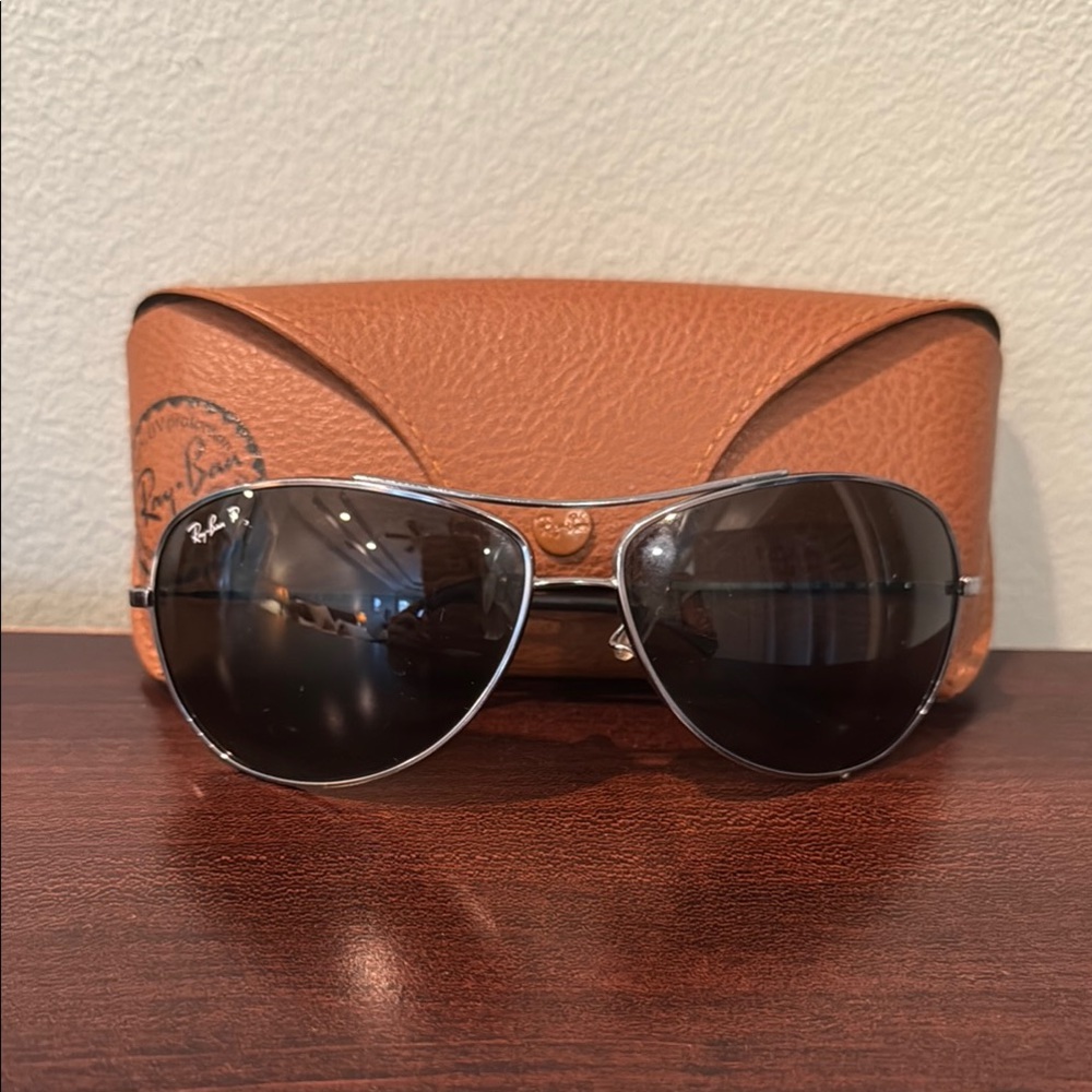 Ray-Ban Brown Leather Glasses Case